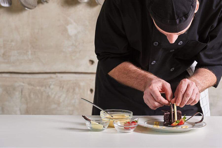Private chef cooking at a 50th birthday party at home