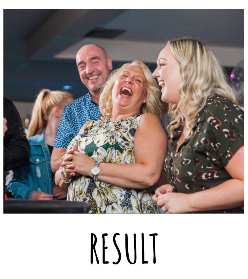 The Result - guests laughing