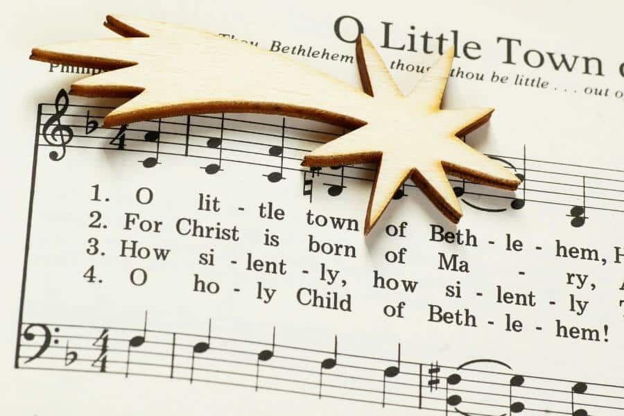 Group of carol singers at a corporate Christmas party