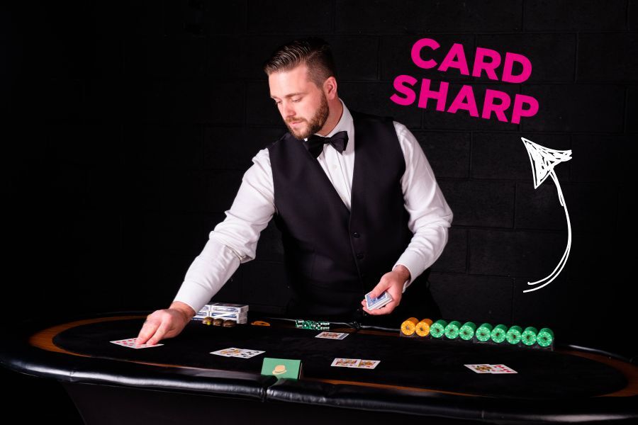 Card magic performed close-up at an event