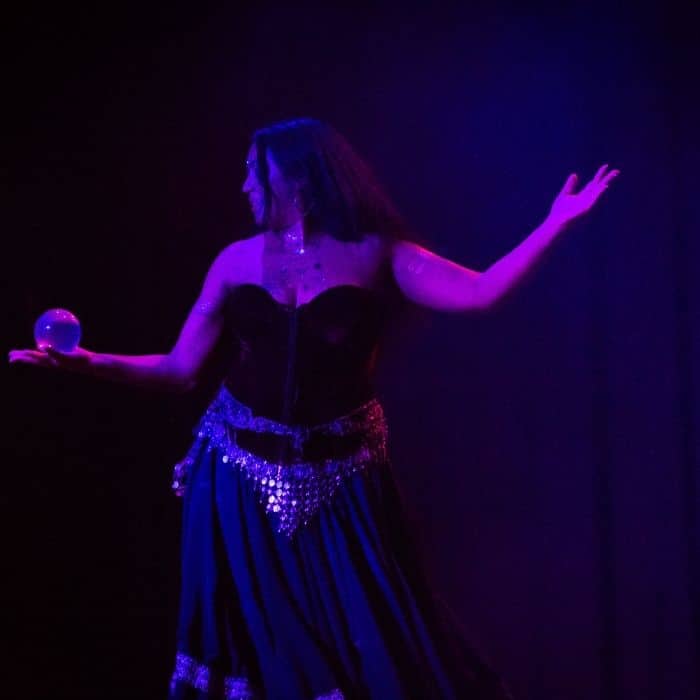Belly dancer performing at a wedding reception