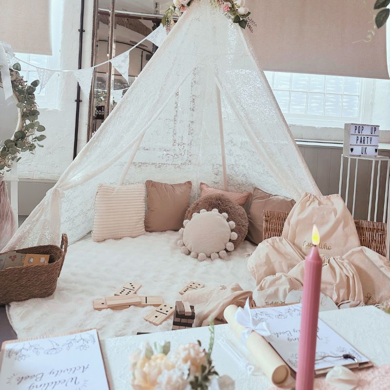 Children enjoying the dedicated kids' zone at a wedding
