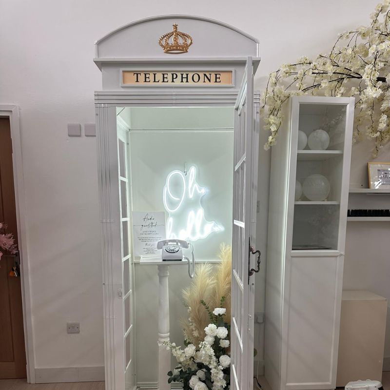 Audio guest book vintage phone at a wedding reception