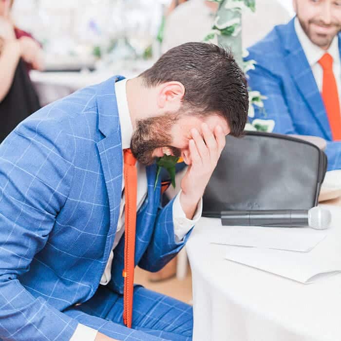 Best man hosting the wedding quiz
