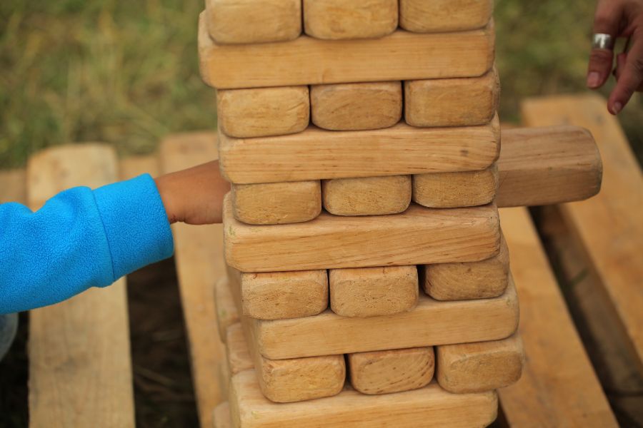 Giant Jenga at a corporate fun day