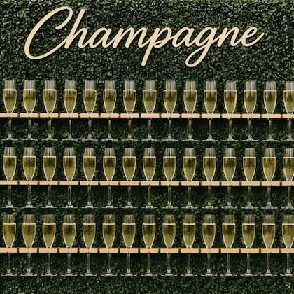 Wedding guests enjoying the champagne wall surprise