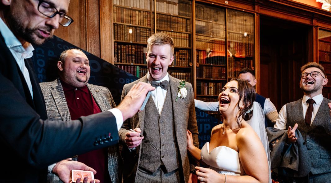 Five-star review from a wedding couple for Close-Up Chris