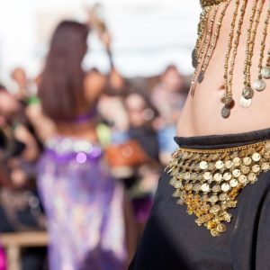 belly dancer at wedding reception