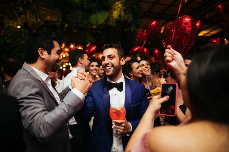 men at ceremony