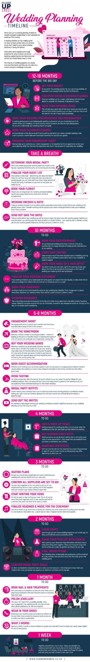 wedding planning timeline infographic